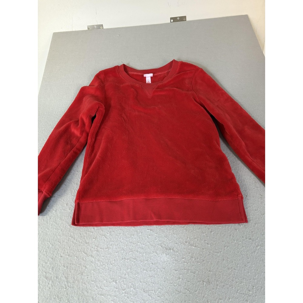 Wondershop Sweatshirt Womens Medium Red Fleece Sleepwear Pullover Lounge‎ Target
